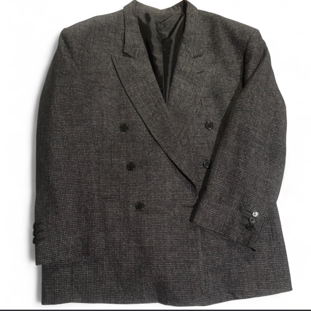Millibar Elegant Gray Double-Breasted Blazer - image 1